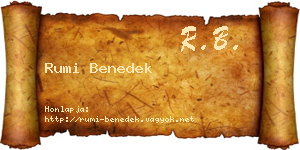 Rumi Benedek névjegykártya